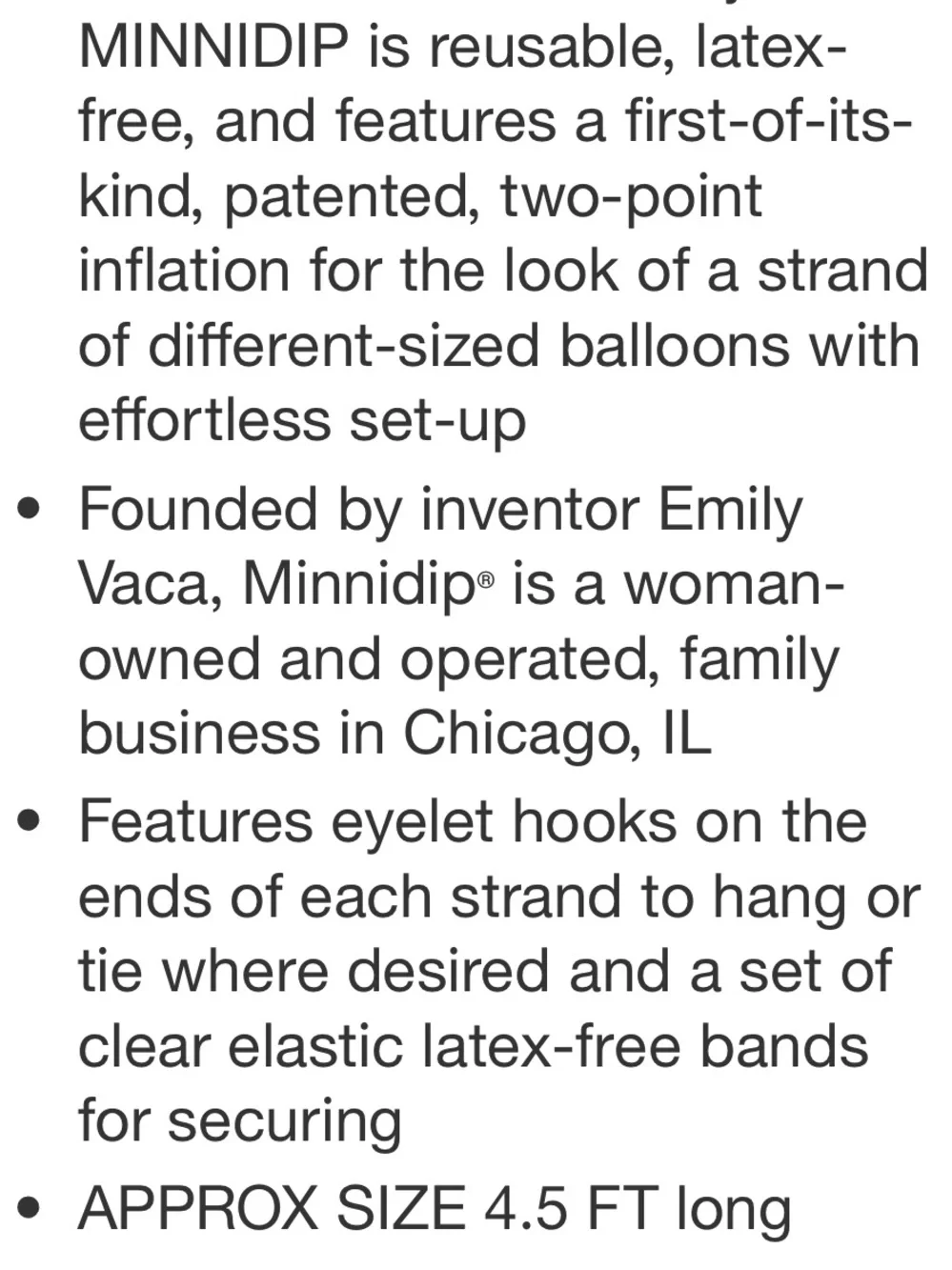 MINNIDIP NWT Balloon Garland: 10 Cluster Strand in Clear